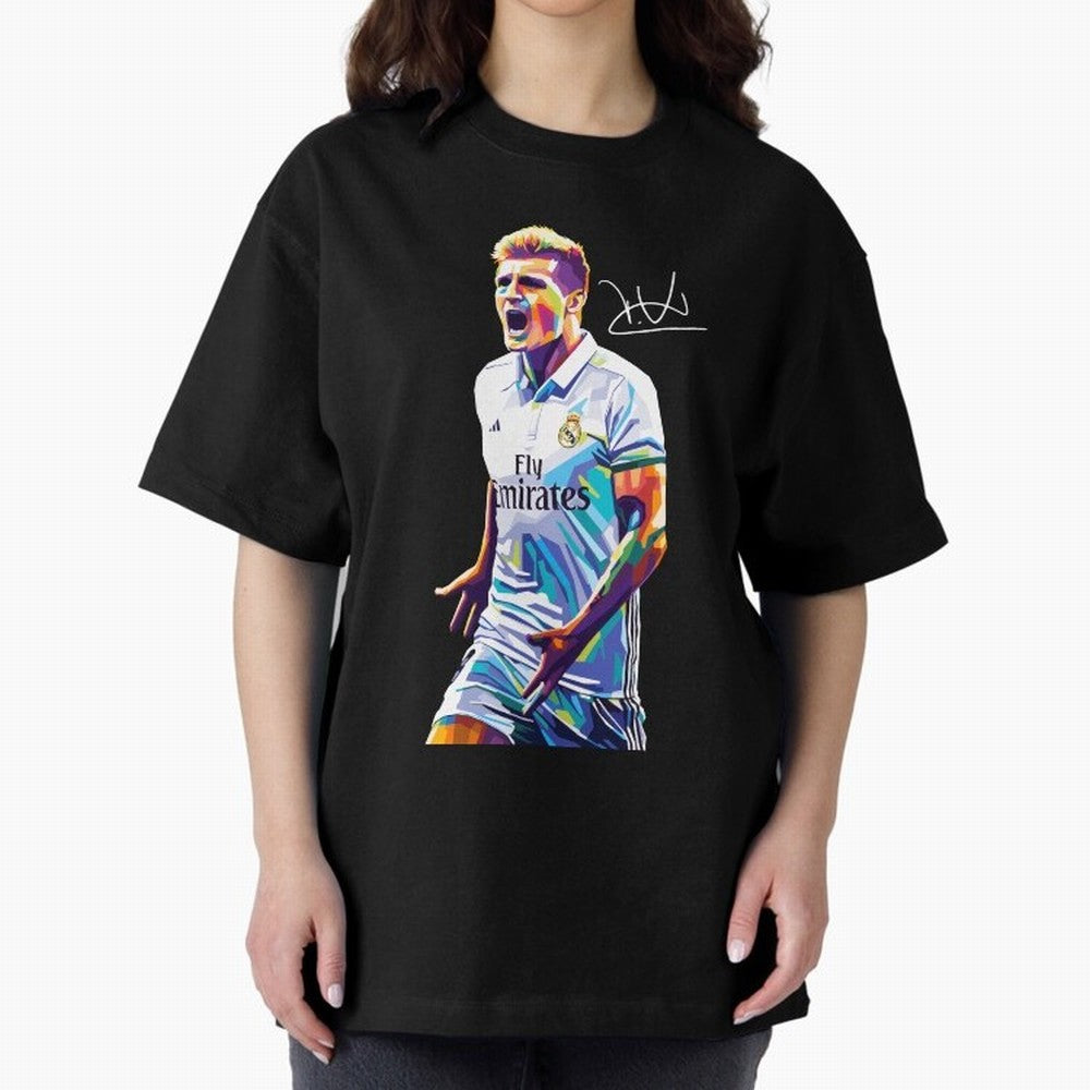 Kroos Footballer Wpap Art Oversized T-Shirt Celebrate the Magic of FIFA World Cup 2026 USA Canada Mexico for Fans of CR7 and Messi and Portugal, Bringing Game Day Rituals, Football Legends, Country Pride and the Road to the Final; Made for Die Hard