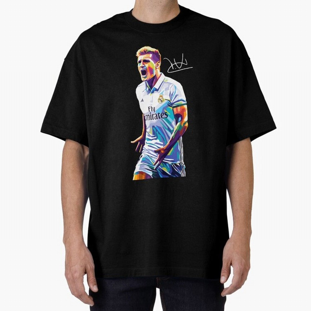 Kroos Footballer Wpap Art Oversized T-Shirt Celebrate the Magic of FIFA World Cup 2026 USA Canada Mexico for Fans of CR7 and Messi and Portugal, Bringing Game Day Rituals, Football Legends, Country Pride and the Road to the Final; Made for Die Hard