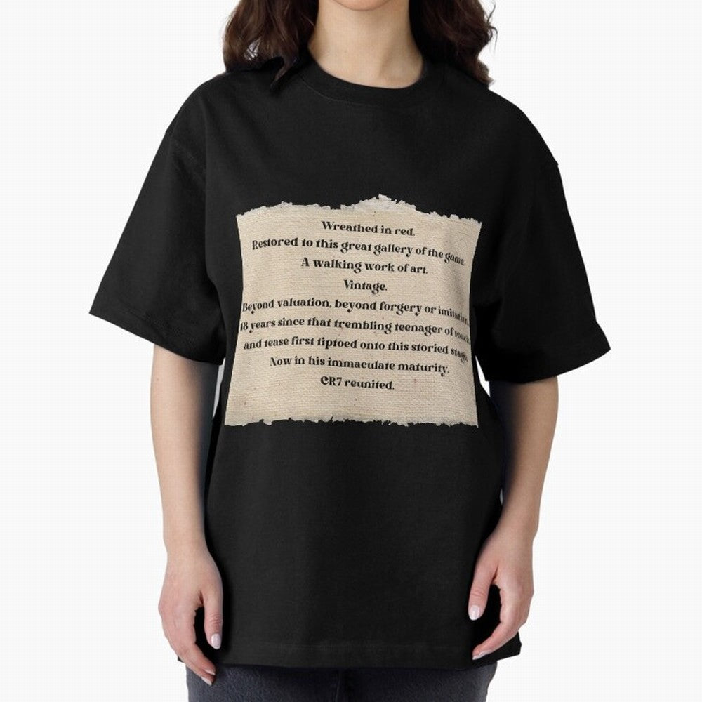 Cristiano Ronaldo Peter Drury Oversized T-Shirt Honor Football Greatness during FIFA World Cup 2026 USA Canada Mexico for Fans of Neymar, Haaland and Cristiano Ronaldo and Portugal, Bringing Supporter Pride, Iconic Celebrations, Legendary Names and