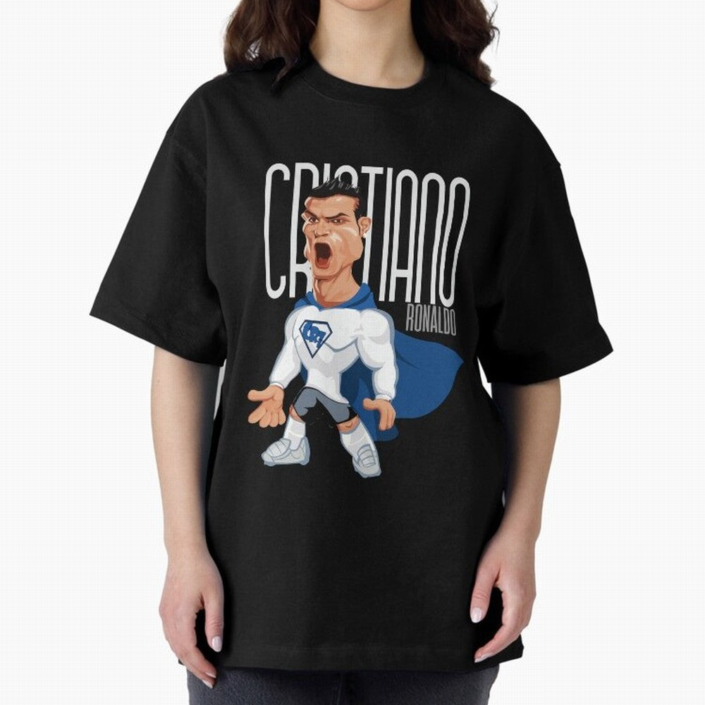 Commic Caricature of Cristiano Ronaldino 'CR7' Oversized T-Shirt Feel FIFA World Cup 2026 Group Stage for Fans of Cristiano Ronaldo, Haaland and CR7 and Argentina and Brazil, Bringing Stadium Chants, National Pride, Trophy Dreams and Unforgettable