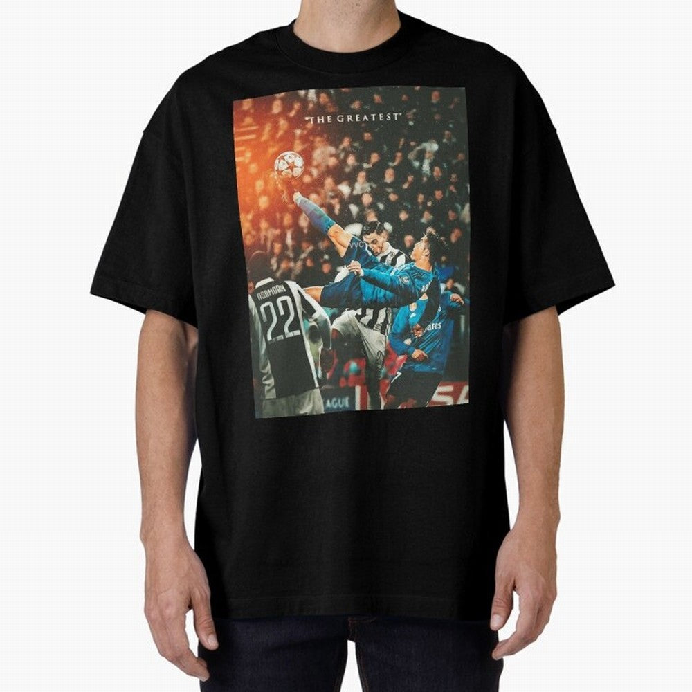 Ronaldo Bicycle Kick Skills Greatest, Ronaldo Gifts, Ronaldo Best Selling , Ronaldo Top Items Oversized T-Shirt Show Your Love for FIFA World Cup 2026 Group Stage for Fans of CR7 and Argentina, France and Brazil, Bringing Classic Soccer Heritage,