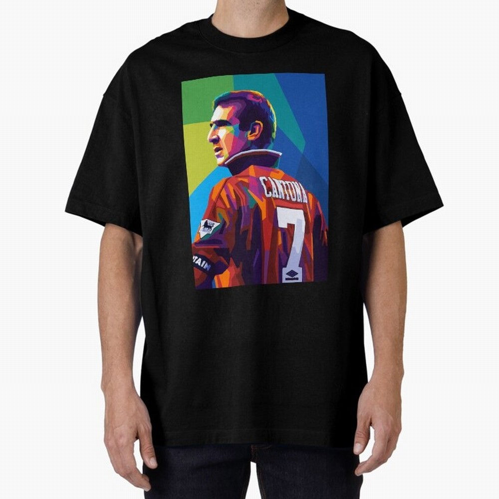 Cantona Man United 7 Pop Art Oversized T-Shirt Feel the Heartbeat of Match Day Hype around FIFA World Cup 2026 USA Canada Mexico, Haaland, Argentina and Brazil, Tournament Hype, Historic Matchups, Family Viewing Parties and Global Sports Pride;