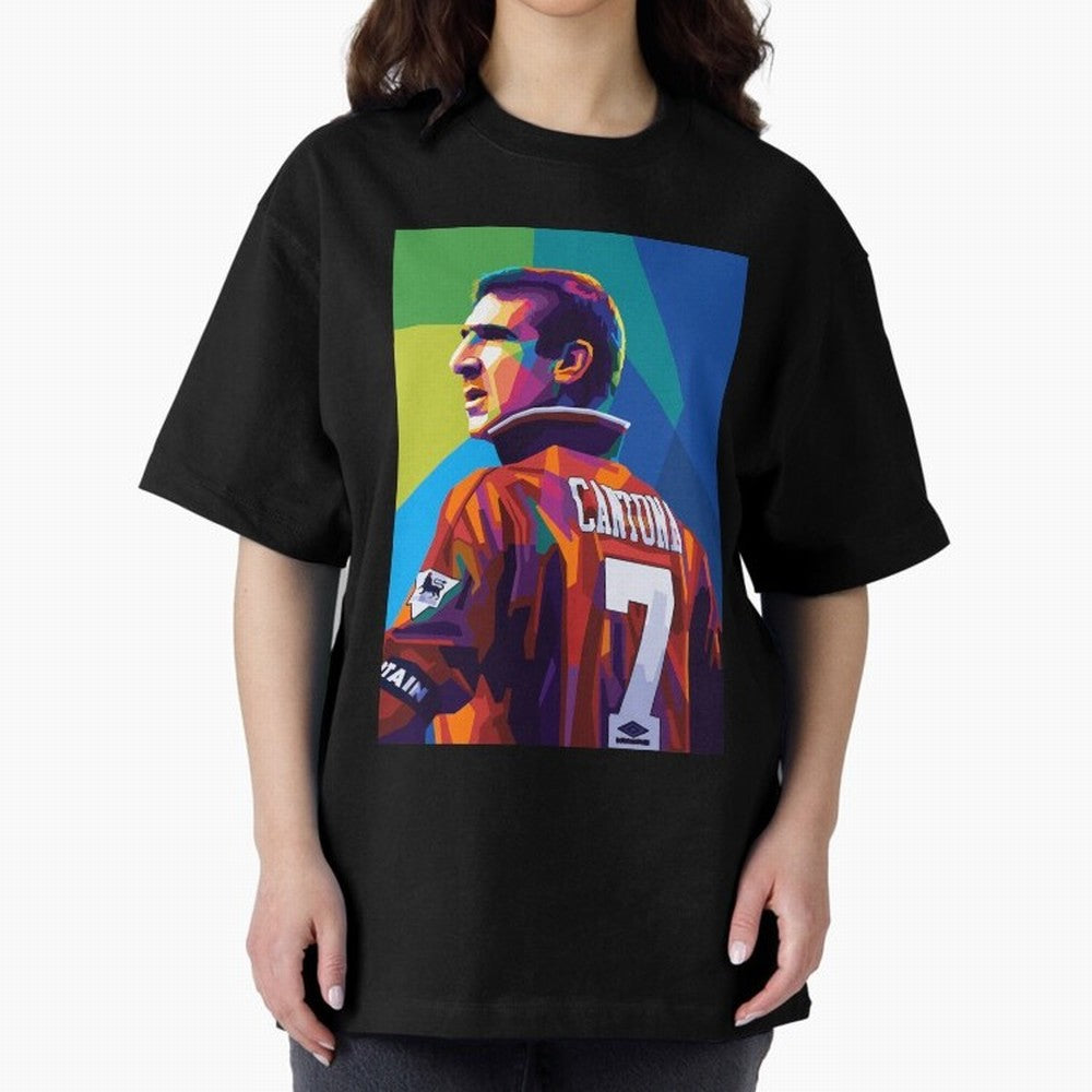 Cantona Man United 7 Pop Art Oversized T-Shirt Feel the Heartbeat of Match Day Hype around FIFA World Cup 2026 USA Canada Mexico, Haaland, Argentina and Brazil, Tournament Hype, Historic Matchups, Family Viewing Parties and Global Sports Pride;