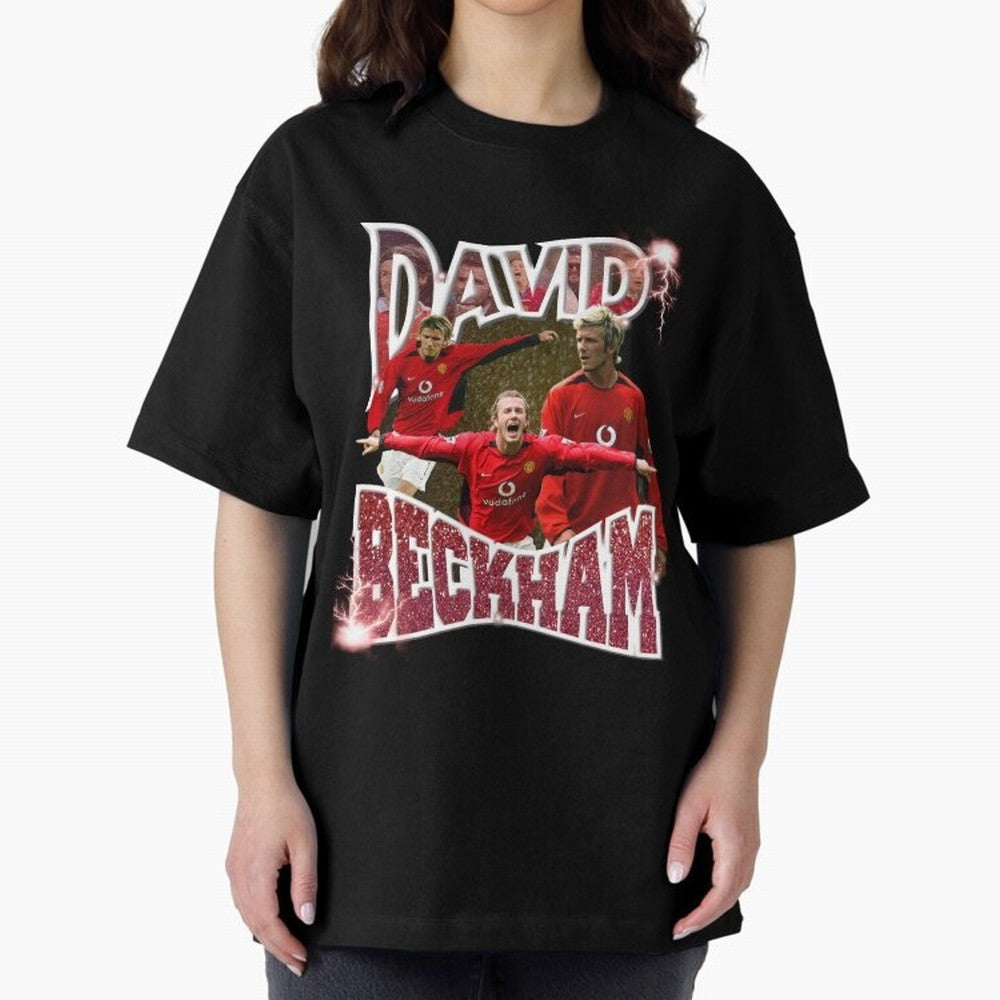 David Beckham Graphic Tee Oversized T-Shirt Represent FIFA World Cup 2026 Connected to Haaland and Mbappe, Spain Energy, Match Day Excitement, Supporter Culture, Golden Goals and Global Football Passion; Created for Match Day Parties, Soccer Gifts,