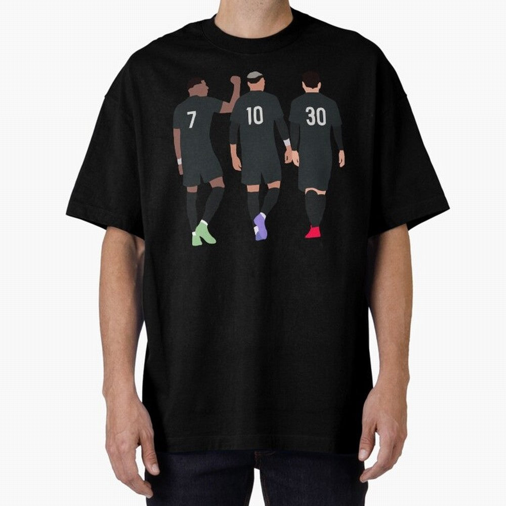 Messi Neymar France Football Players Trio Mmn #y79 Oversized T-Shirt Join Supporters Worldwide for Global Football Passion for FIFA World Cup 2026 USA Canada Mexico, Inspired by Cristiano Ronaldo, Haaland and CR7, Germany, Football History, Final
