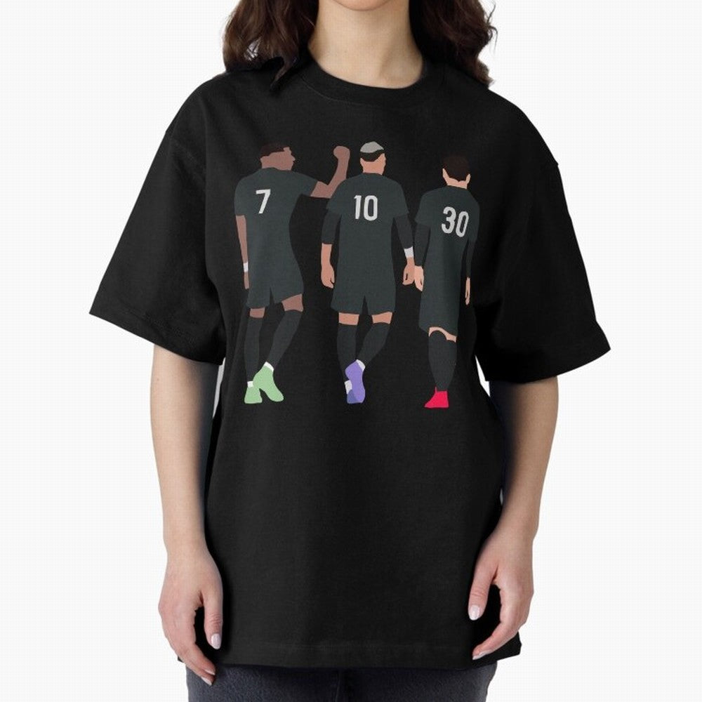 Messi Neymar France Football Players Trio Mmn #y79 Oversized T-Shirt Join Supporters Worldwide for Global Football Passion for FIFA World Cup 2026 USA Canada Mexico, Inspired by Cristiano Ronaldo, Haaland and CR7, Germany, Football History, Final