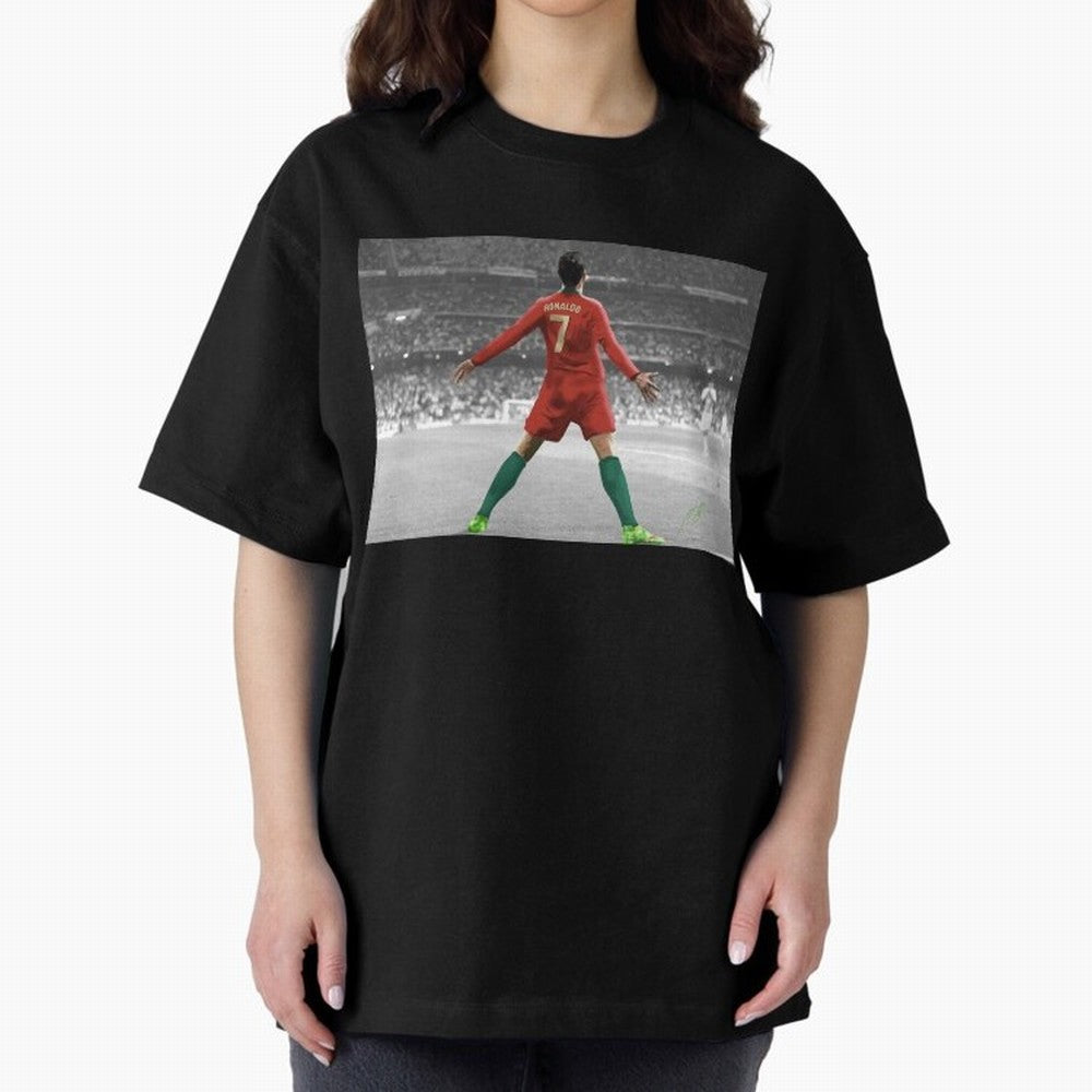 Portugal's Cristiano Ronaldo Oversized T-Shirt Turn Every Weekend Toward FIFA World Cup 2026 Filled with Messi, Brazil Energy, Retro Football Energy, Iconic Rivalries, Trophy Chase Drama and Stadium Atmosphere; Ideal for Fans Who Follow Messi,