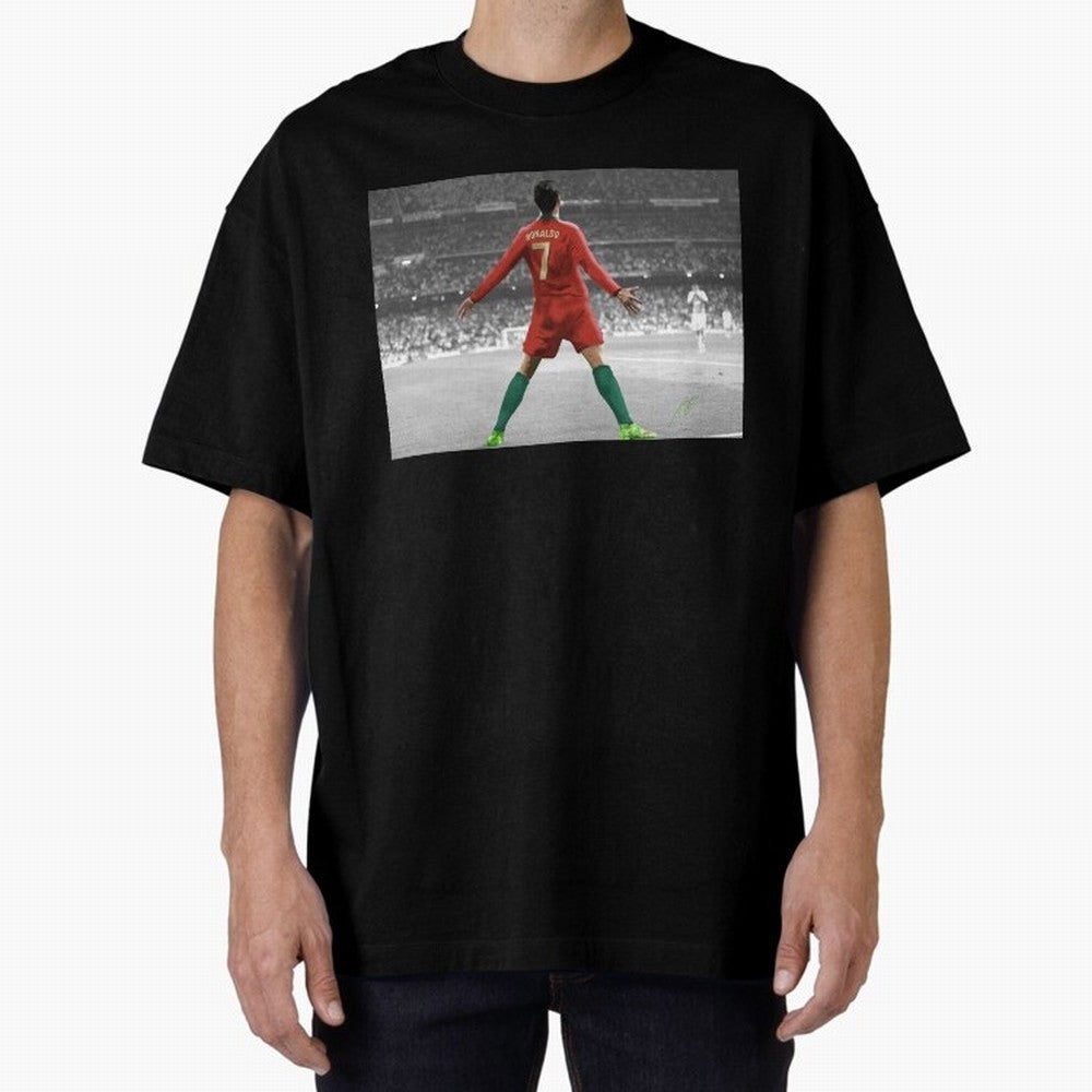 Portugal's Cristiano Ronaldo Oversized T-Shirt Turn Every Weekend Toward FIFA World Cup 2026 Filled with Messi, Brazil Energy, Retro Football Energy, Iconic Rivalries, Trophy Chase Drama and Stadium Atmosphere; Ideal for Fans Who Follow Messi,