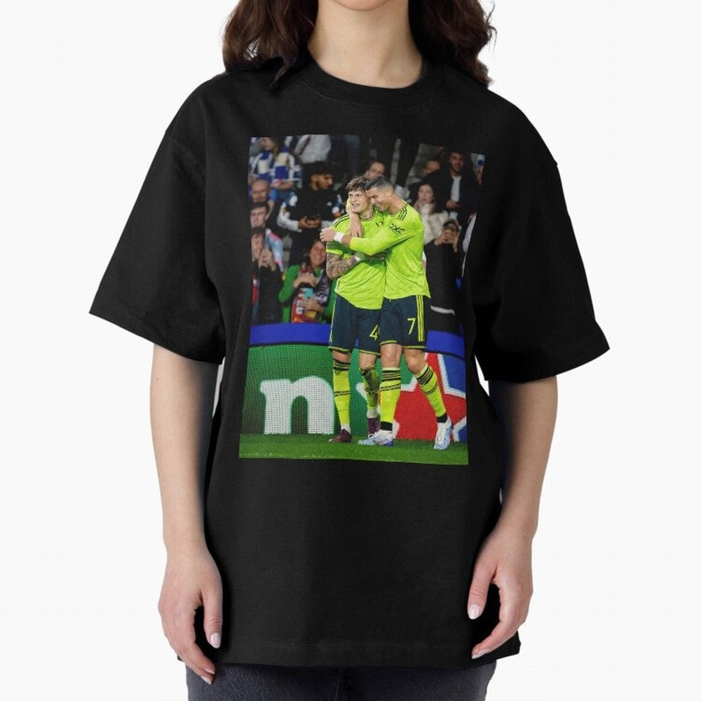 Cristiano Ronaldo And Garnacho ,Ronaldo Gifts,Ronaldo Cover,Ronaldo Prints Oversized T-Shirt Celebrate Soccer Greatness during Match Day Hype around FIFA World Cup 2026 USA Canada Mexico, Messi, Neymar and Mbappe, Brazil, Portugal and Argentina,