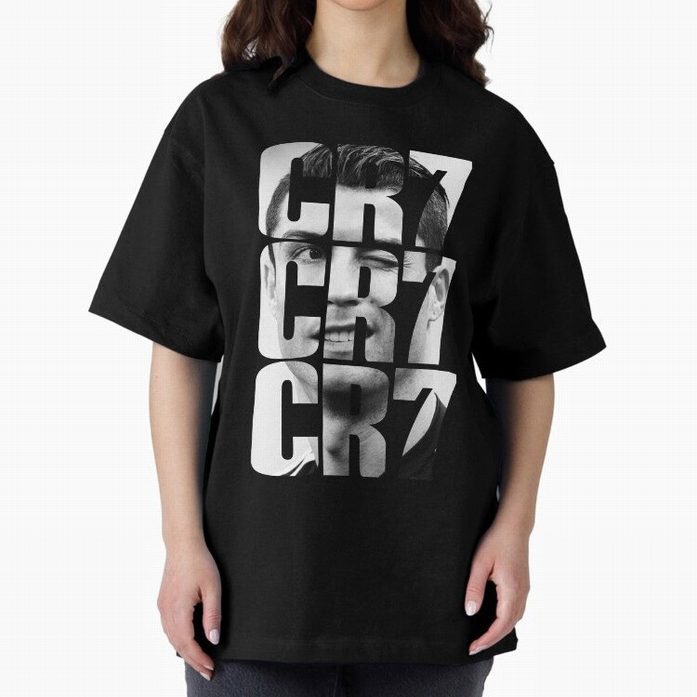 CR7 smile Oversized T-Shirt Show Love for Legendary Goals in FIFA World Cup 2026 for Fans of Messi, Neymar and Mbappe and Germany, Bringing Championship Spirit, Famous Goals, Roaring Crowds and International Football Unity; Great for Supporters Who