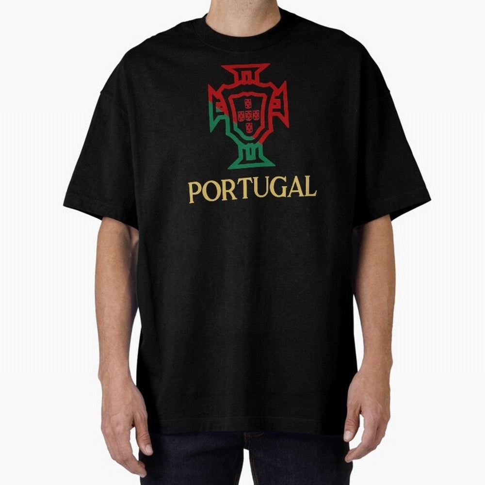 Portugal Tuga D Gold Oversized T-Shirt Join the Countdown to Match Day Hype around FIFA World Cup 2026 Group Stage, Neymar, Haaland and Cristiano Ronaldo, Portugal, Spain and Germany, Goal Celebration Energy, Supporter Heritage, Football Icons and