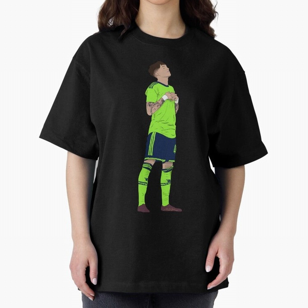 Alejandro Garnacho Ronaldo Peace Goal Celebration Oversized T-Shirt Wear the Spirit of Global Football Passion for FIFA World Cup 2026 Group Stage, Inspired by Haaland, Spain, Supporter Pride, Iconic Celebrations, Legendary Names and Global Match