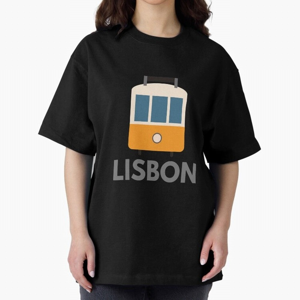 Lisboa Tram (Lisbon city, Portugal) Oversized T-Shirt Bring Stadium Energy to Global Football Passion for FIFA World Cup 2026, Featuring Messi, Neymar and Mbappe, Brazil, Classic Soccer Heritage, Championship Pressure, Fan Loyalty and International