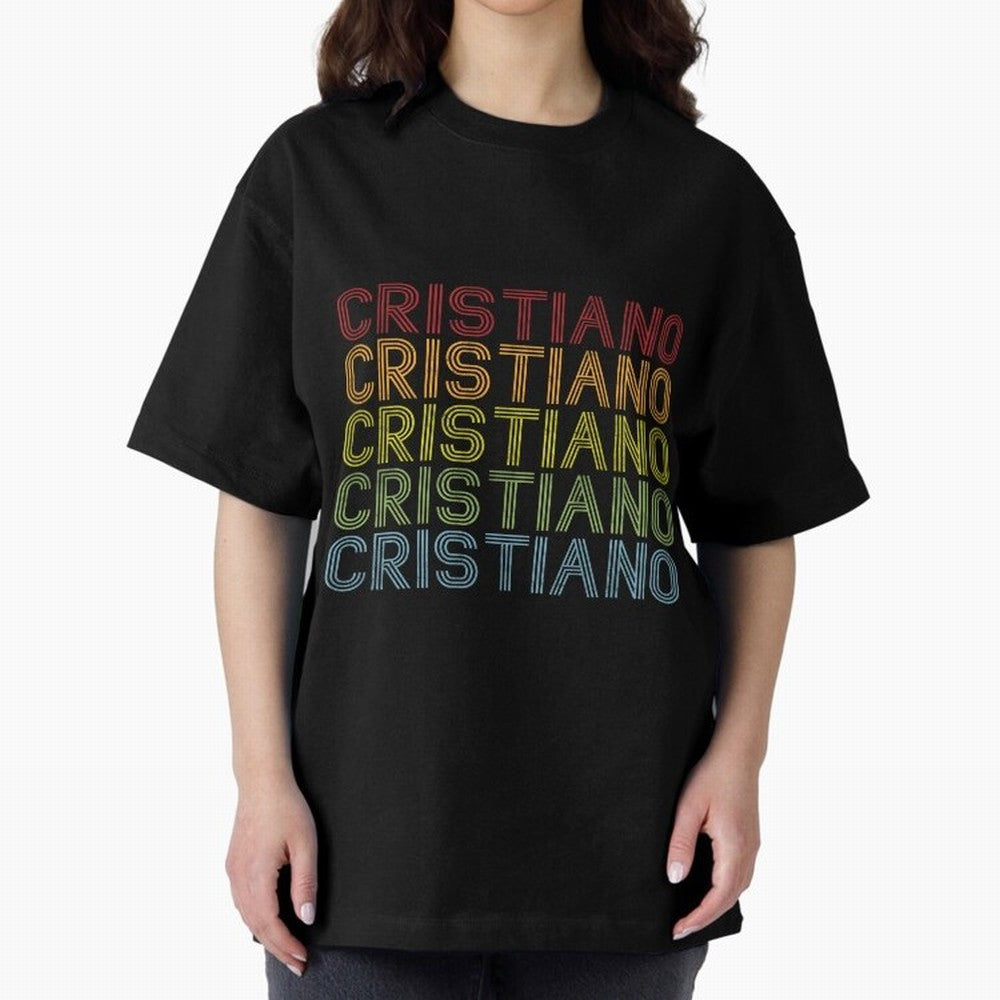 Cristiano Name T Shirt - Cristiano Vintage Retro Cristiano Name Gift Item Tee Oversized T-Shirt Fuel the Hype around FIFA World Cup 2026 USA Canada Mexico for Fans of Messi and England, Bringing Champion Mindset, Group Stage Buzz, Knockout Tension