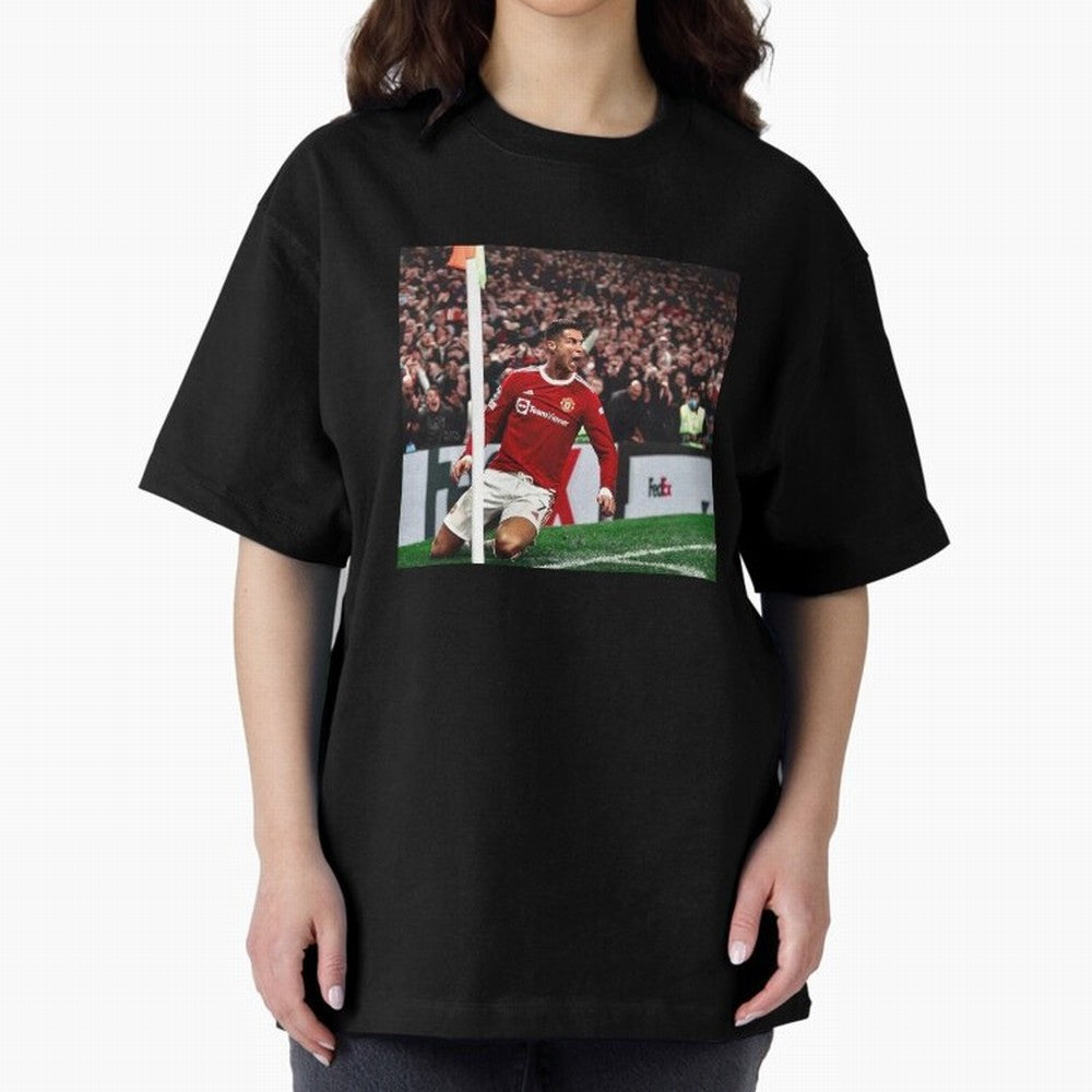 Cristiano Oversized T-Shirt Celebrate Football Heritage in Global Football Passion for FIFA World Cup 2026 Group Stage, Celebrating Haaland and Mbappe, England, France and Netherlands, Vintage Soccer Flavor, Modern Football Stars, National Flags