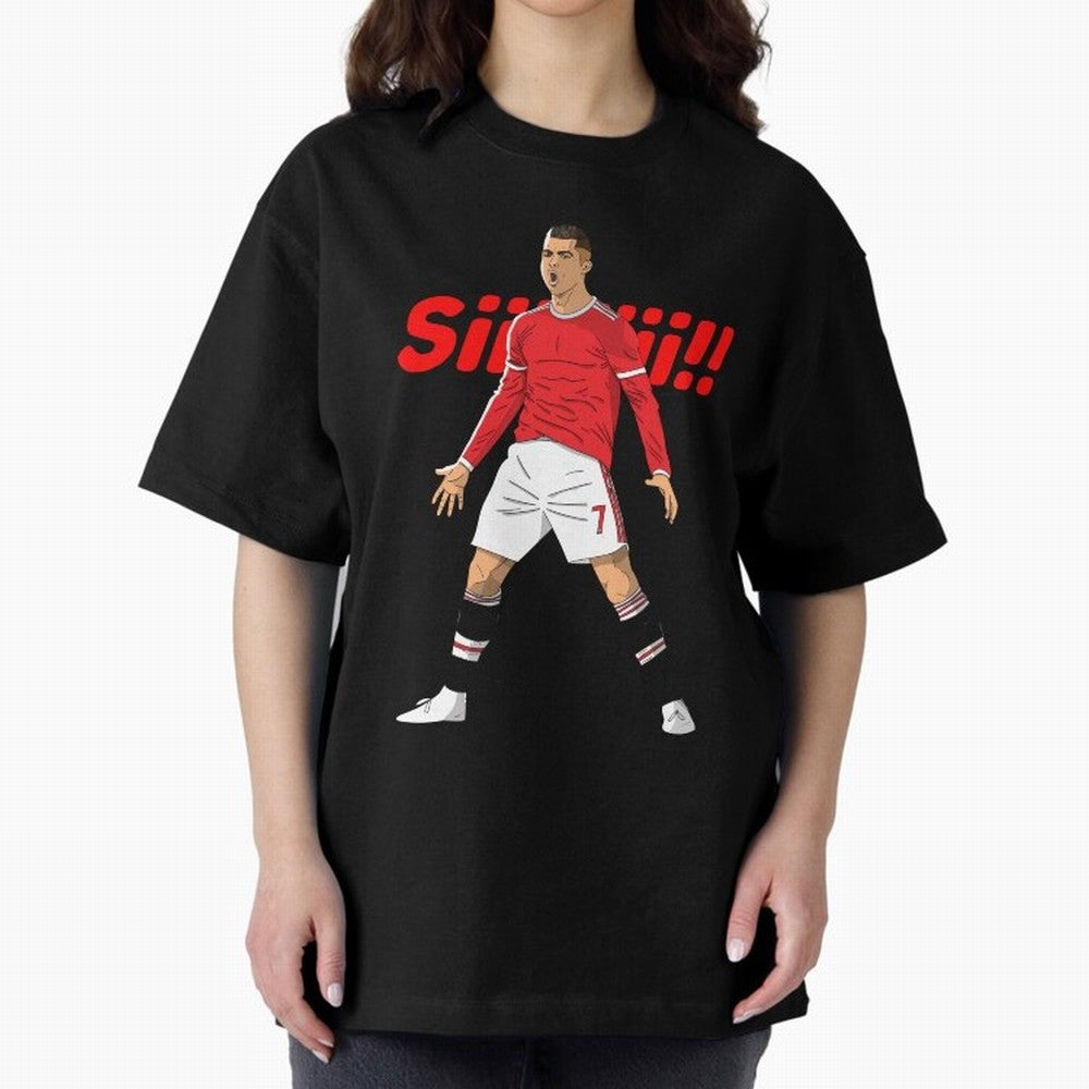 CR7 Siiiii!, Cristiano Ronaldo's trademark goal celebration Oversized T-Shirt Celebrate Fan Favorites in the FIFA World Cup 2026 Journey through Mbappe and Neymar Highlights, England and Germany Pride, Football Festival Excitement, Trophy