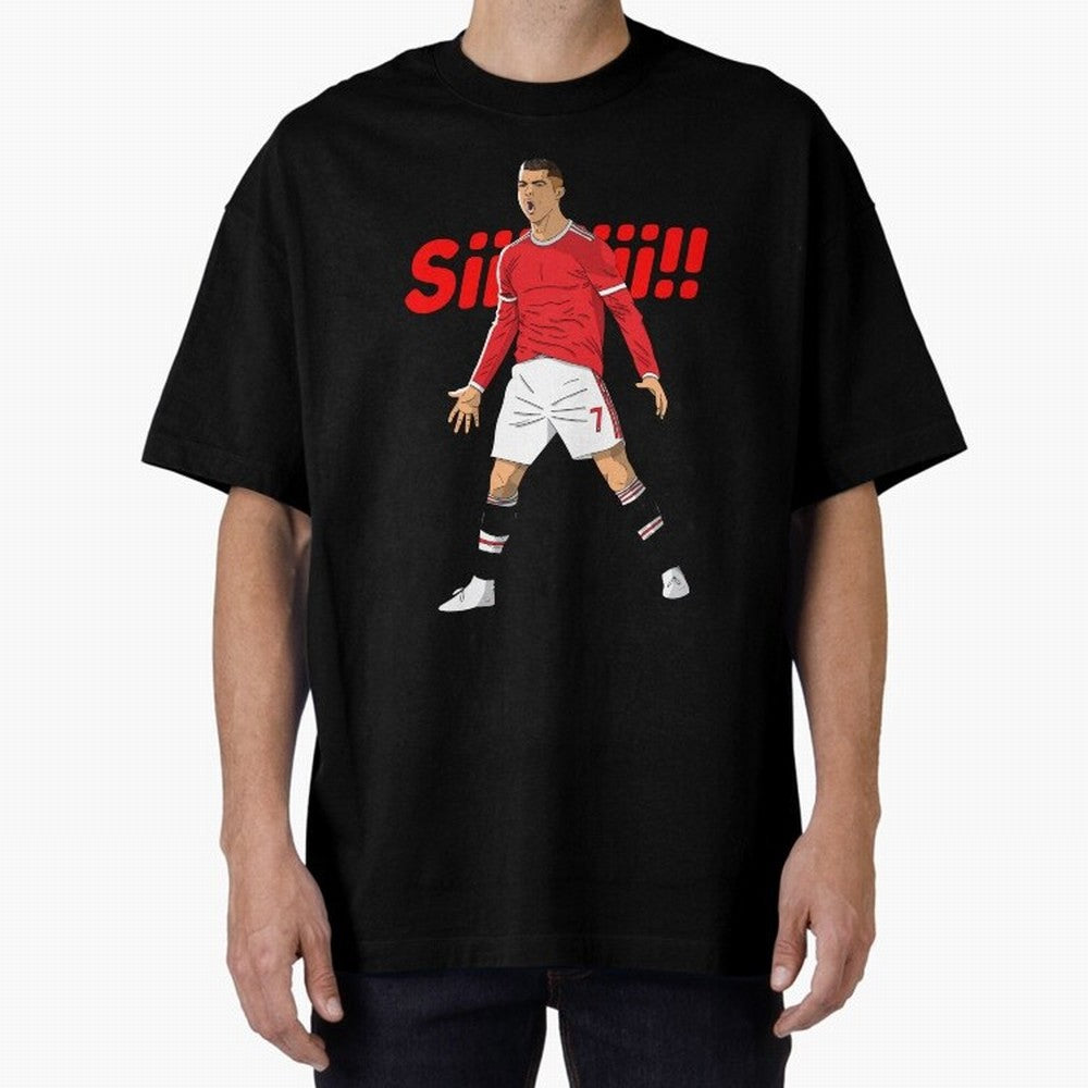 CR7 Siiiii!, Cristiano Ronaldo's trademark goal celebration Oversized T-Shirt Celebrate Fan Favorites in the FIFA World Cup 2026 Journey through Mbappe and Neymar Highlights, England and Germany Pride, Football Festival Excitement, Trophy