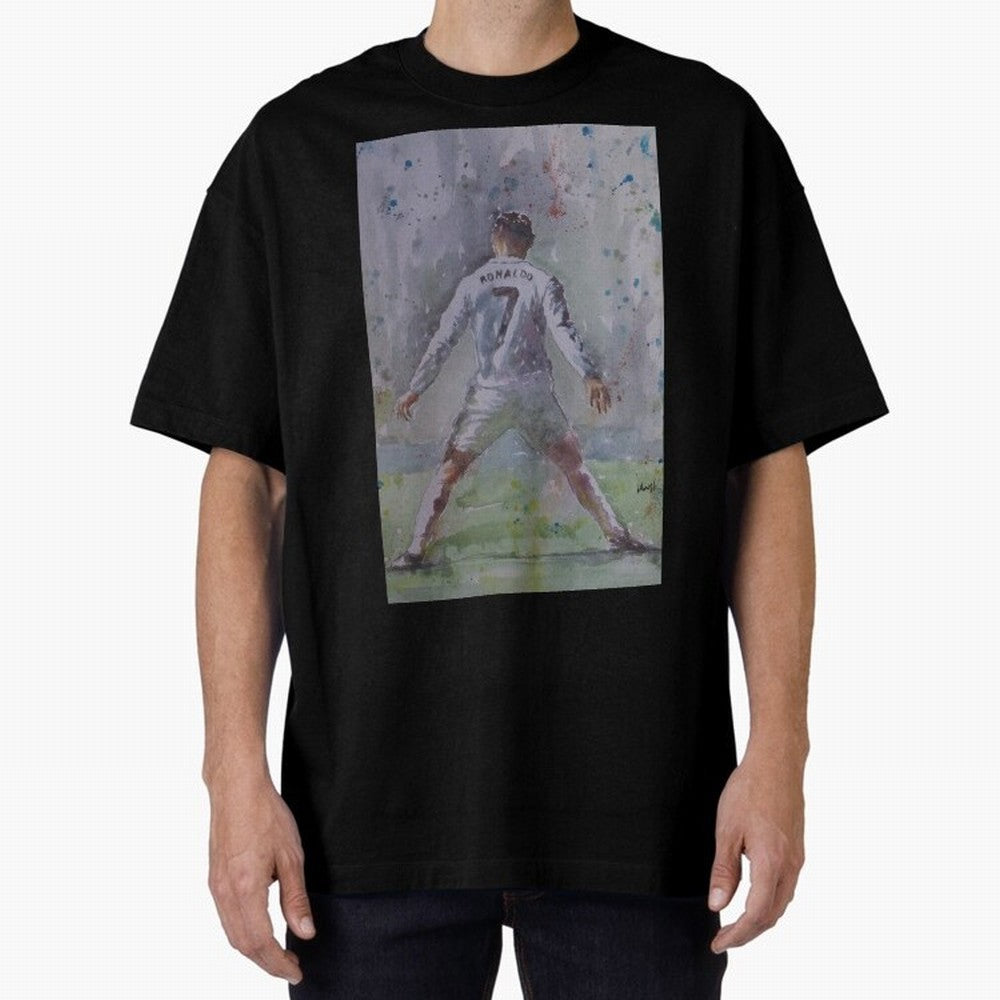 Cristiano Ronaldo - Portrait 2 Oversized T-Shirt Discover FIFA World Cup 2026 Group Stage Spirit, Highlighting Germany, Cristiano Ronaldo, Match Day Excitement, Supporter Culture, Golden Goals and Global Football Passion; Perfect for People Who