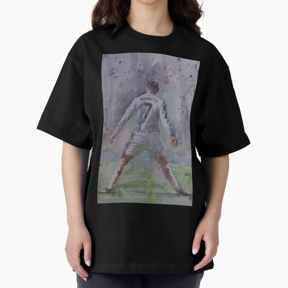 Cristiano Ronaldo - Portrait 2 Oversized T-Shirt Discover FIFA World Cup 2026 Group Stage Spirit, Highlighting Germany, Cristiano Ronaldo, Match Day Excitement, Supporter Culture, Golden Goals and Global Football Passion; Perfect for People Who