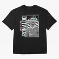 Cristiano Ronaldo Glith Effect Oversized T-Shirt Fuel FIFA World Cup 2026 for Fans of Haaland and England, Bringing Vintage Soccer Flavor, Modern Football Stars, National Flags and Final Night Emotion; Made for Collectors Who Enjoy Iconic Players,