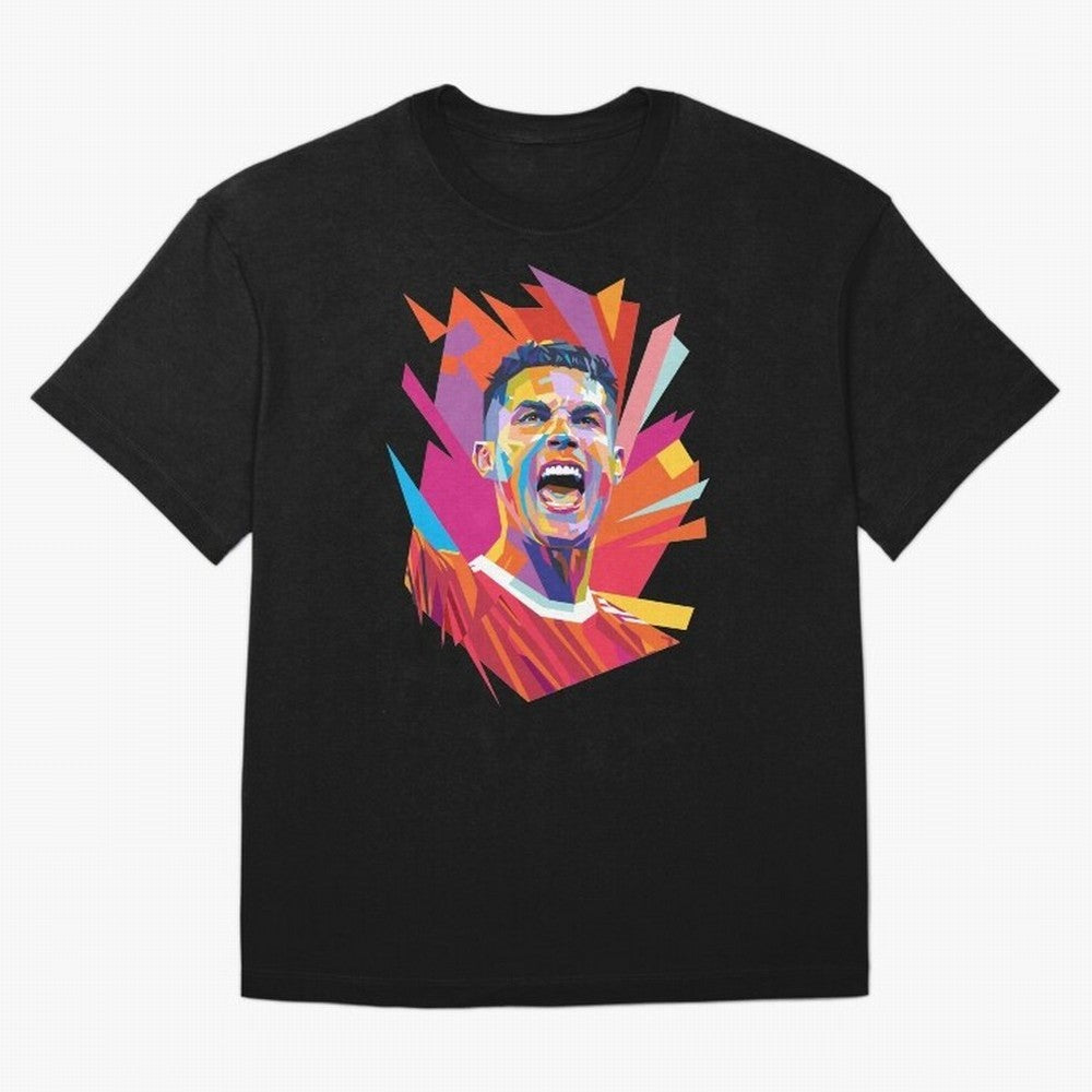 Cristiano Ronaldo Pop Art WPAP Oversized T-Shirt Show Up for the Glory of Match Day Hype around FIFA World Cup 2026 Group Stage, Neymar, Portugal, Spain and Germany, Goal Celebration Energy, Supporter Heritage, Football Icons and Worldwide