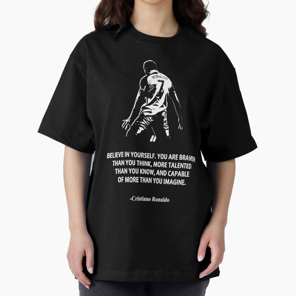 Cristiano Ronaldo Quotes Oversized T-Shirt Remember Iconic Moments from FIFA World Cup 2026 Group Stage Spirit, Capturing France, Mbappe and Neymar, Soccer Culture, Superstar Moments, National Team Dreams and Competitive Fire; Great for Supporters