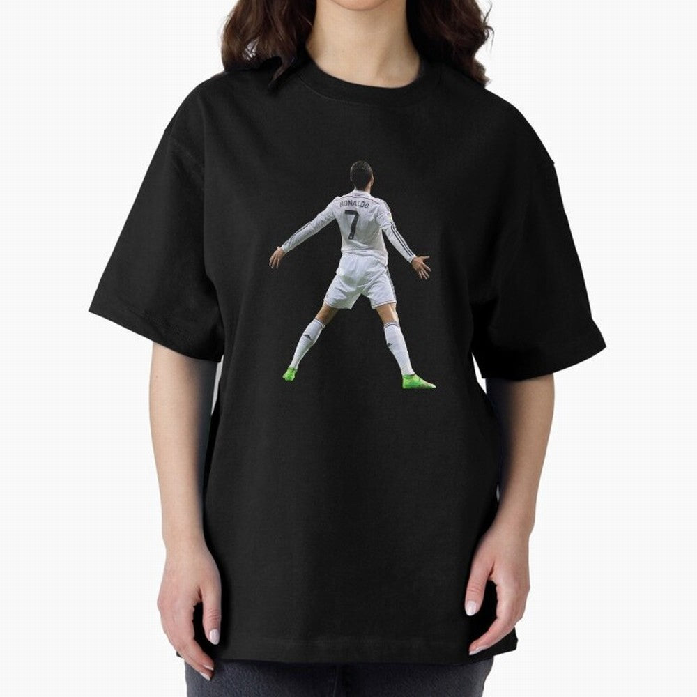 Ronaldo Real Madrid SUI Celebration Oversized T-Shirt Celebrate the Biggest Stage of the FIFA World Cup 2026 Group Stage Journey through Neymar Highlights, England and Germany Pride, Sports Nostalgia, International Competition, Famous Players and
