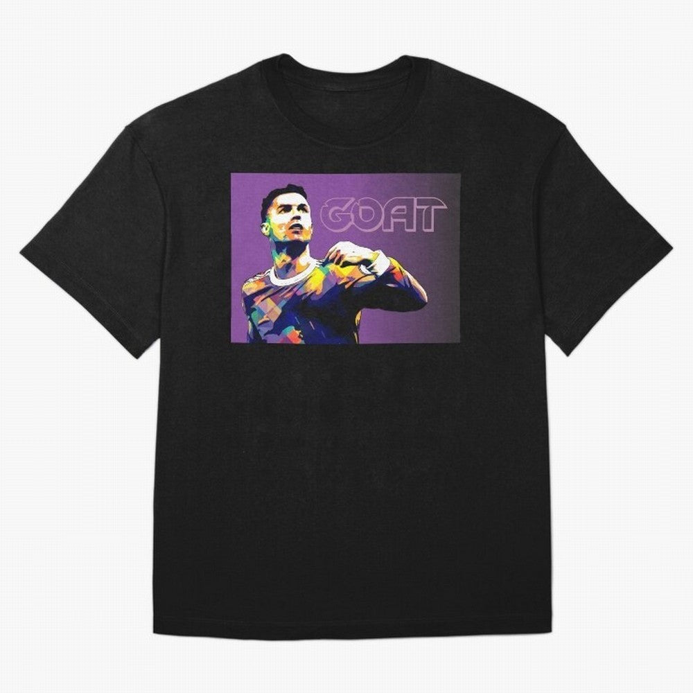 Cristiano Ronaldo Goat Popart Oversized T-Shirt Celebrate the Magic of FIFA World Cup 2026 Group Stage Centered on Haaland and Mbappe, Argentina and Brazil Energy, Global Supporter Spirit, Legendary Goals, National Colors and Tournament