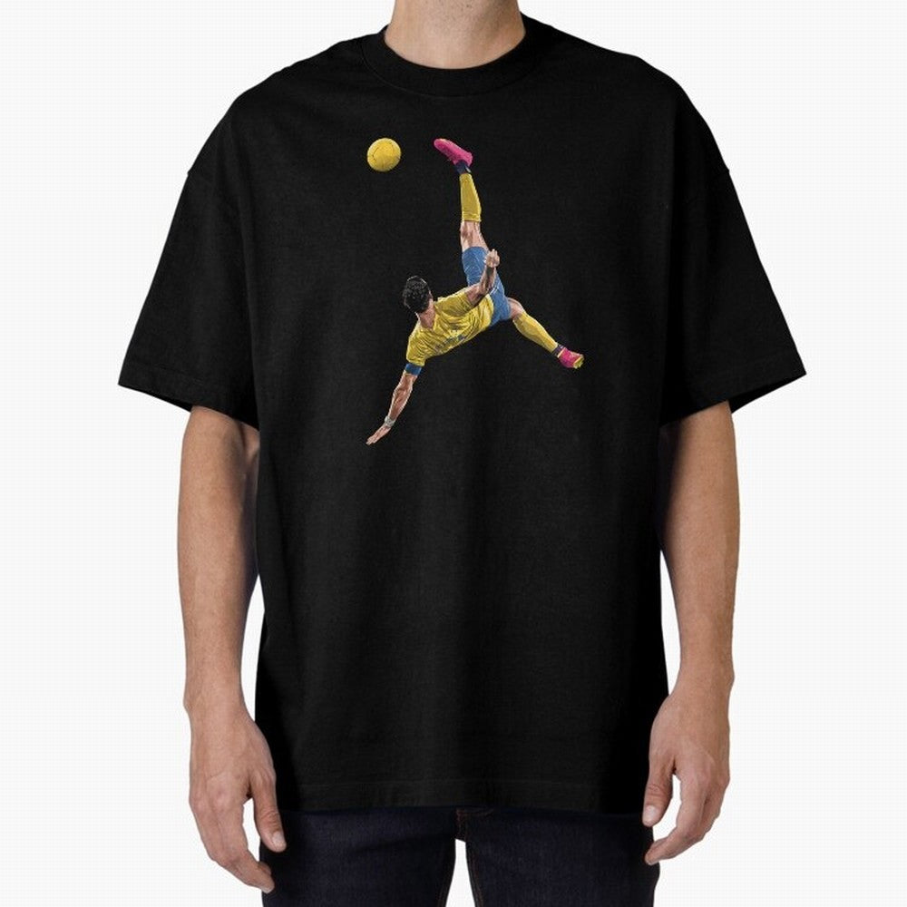 overheadkick bycyle shoot Oversized T-Shirt Embrace Global Football Passion for FIFA World Cup 2026, Featuring Neymar, Spain and Netherlands, Sports Nostalgia, International Competition, Famous Players and Unforgettable Victories; Perfect for Fans,