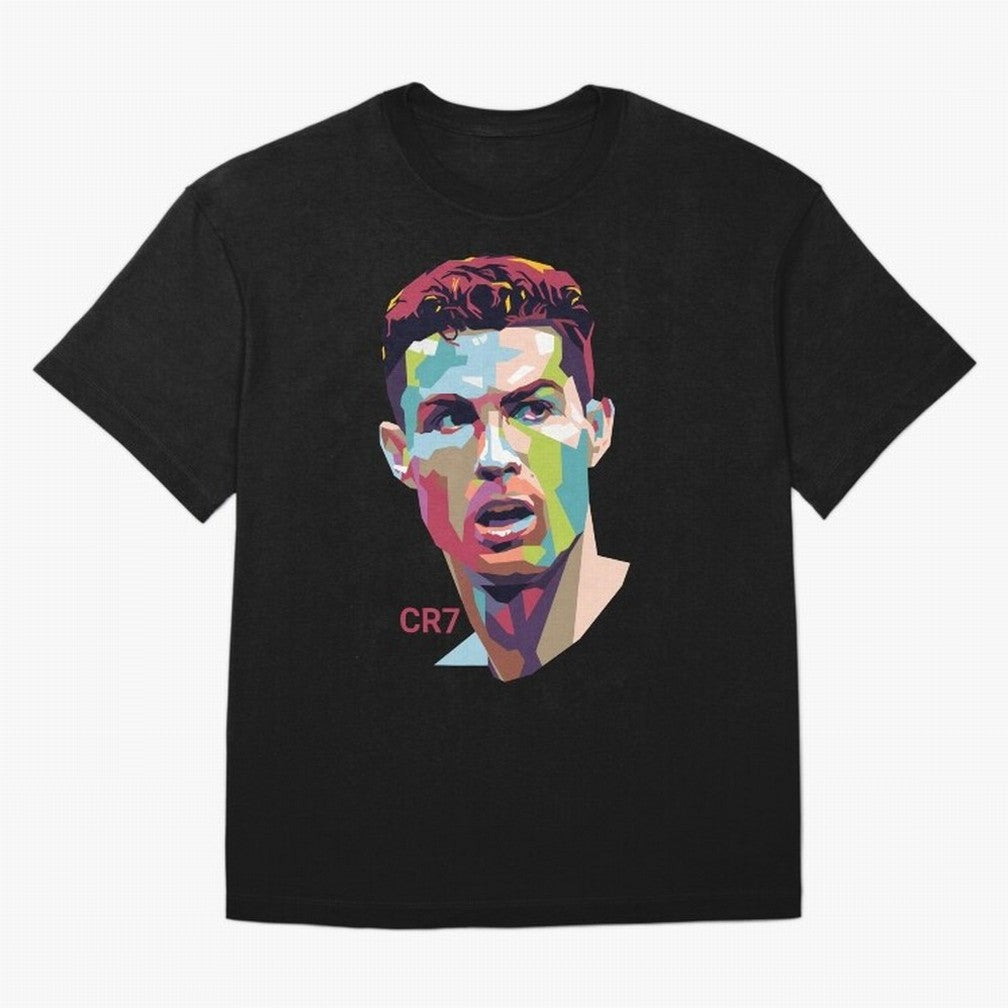 Cristiano Ronaldo Pop Art Portrait Oversized T-Shirt Carry National Pride through the FIFA World Cup 2026 Journey through Messi and Cristiano Ronaldo Highlights, Argentina Pride, Vintage Soccer Flavor, Modern Football Stars, National Flags and