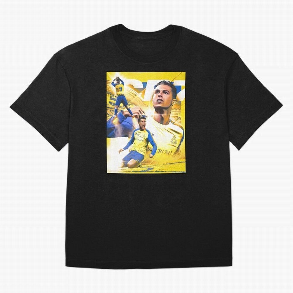 legend footballer yellow Oversized T-Shirt Bring Stadium Energy to Global Football Passion for FIFA World Cup 2026, Capturing Messi and Cristiano Ronaldo, Portugal, Spain and Germany, Sports Nostalgia, International Competition, Famous Players and