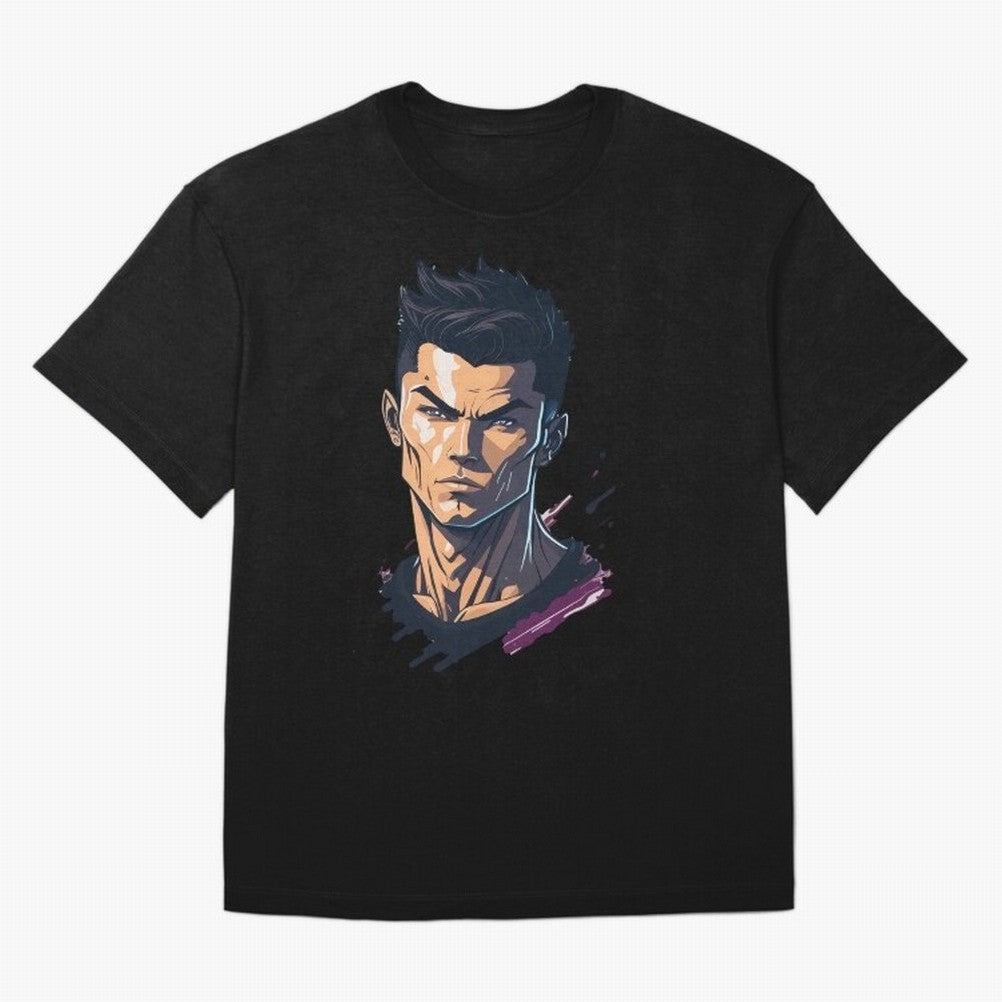 Cristiano Ronaldo Anime Style Oversized T-Shirt Celebrate Classic Football Spirit in the FIFA World Cup 2026 USA Canada Mexico Journey through Neymar Highlights, Argentina, France and Brazil Pride, Stadium Chants, National Pride, Trophy Dreams and