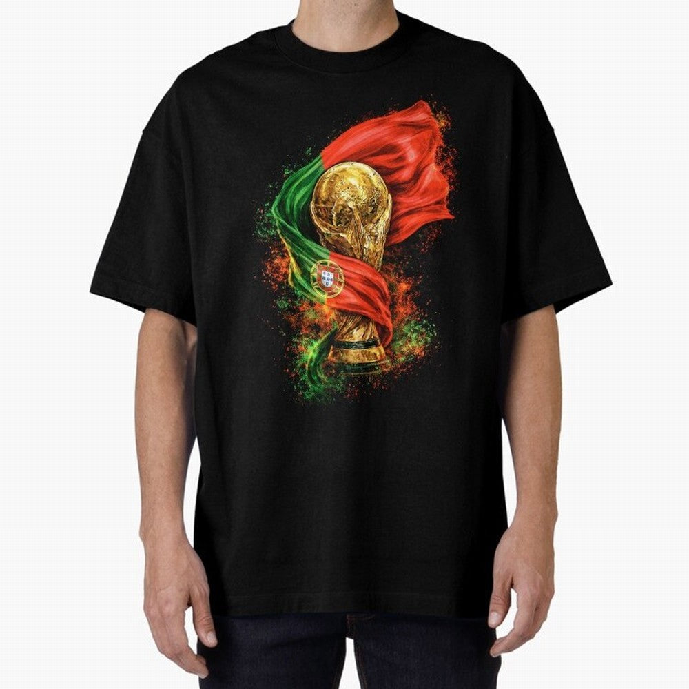 Portugal Football National Pride Oversized T-Shirt Showcase FIFA World Cup 2026 Filled with CR7, Portugal Energy, Football History, Final Match Energy, Crowd Noise and Once in a Lifetime Moments; Ideal for Football Dads, Football Moms, Friends,