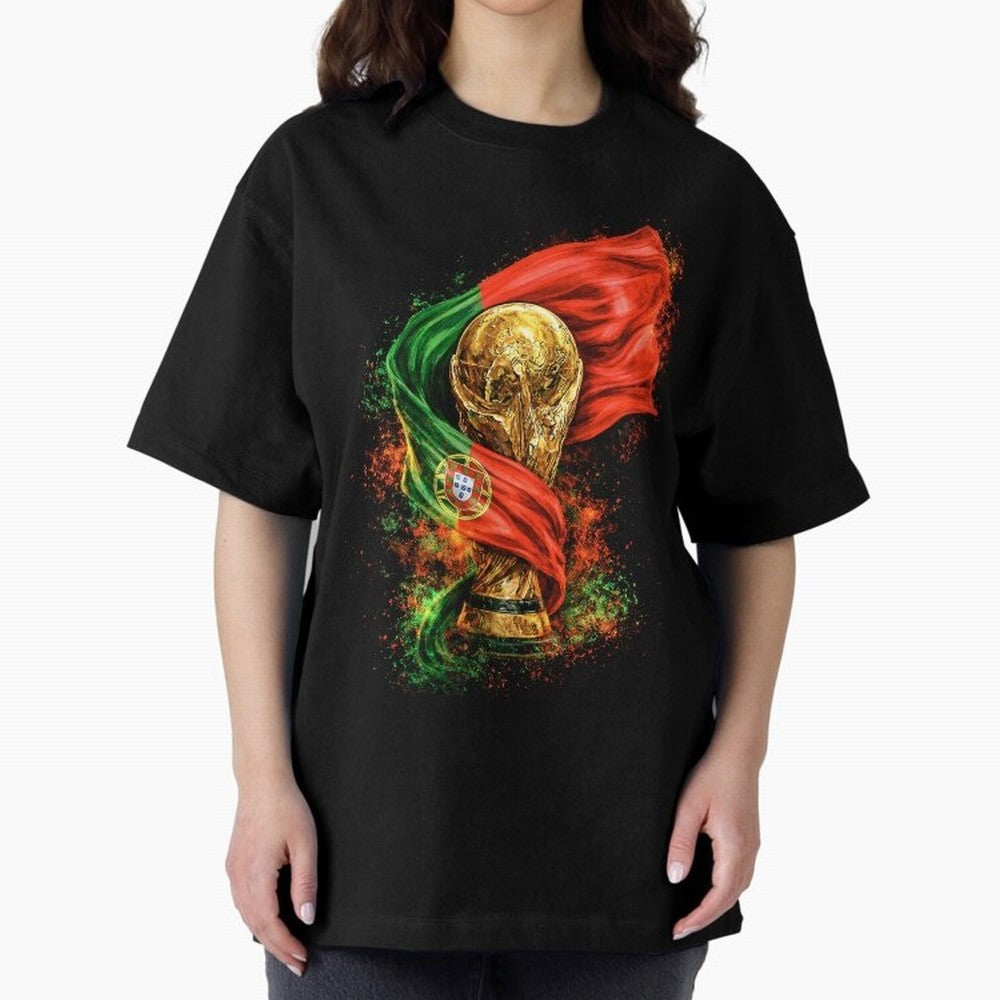 Portugal Football National Pride Oversized T-Shirt Showcase FIFA World Cup 2026 Filled with CR7, Portugal Energy, Football History, Final Match Energy, Crowd Noise and Once in a Lifetime Moments; Ideal for Football Dads, Football Moms, Friends,