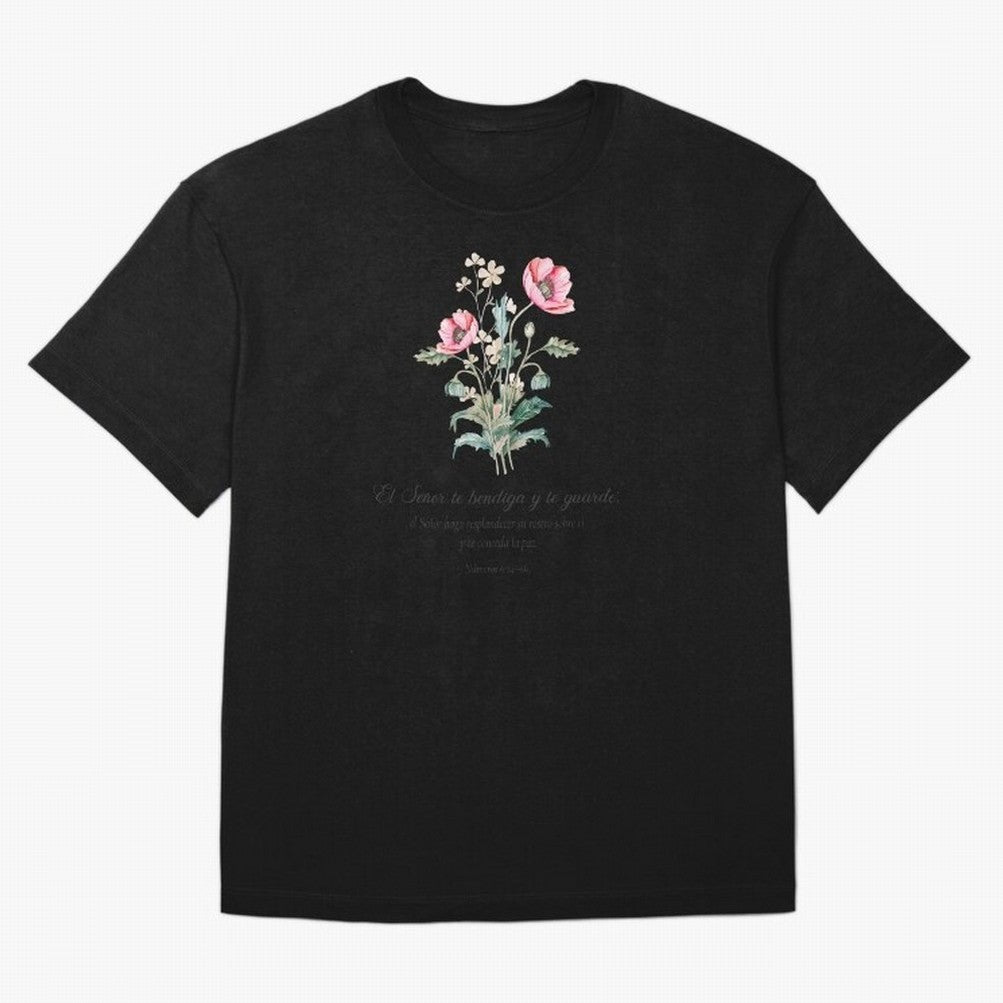 N¨²meros 6:24¨C26 ¨C El Se?or te bendiga y te guarde | Bendici¨®n B¨ªblica Floral | Regalo Cristiano Oversized T-Shirt Represent Football Lovers during Global Football Passion for FIFA World Cup 2026, Built around Mbappe, France and Portugal, Fan