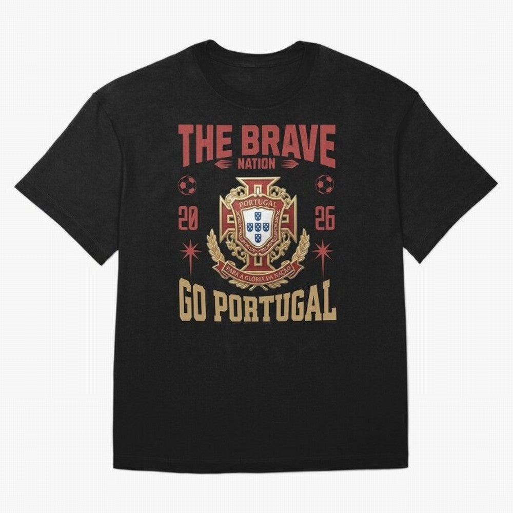 Portugal Soccer 2026 The Brave Nation Vintage Football Fan Design Oversized T-Shirt Bring Champion Energy into FIFA World Cup 2026 USA Canada Mexico Spirit, Driven by Brazil, CR7 and Messi, Global Supporter Spirit, Legendary Goals, National Colors