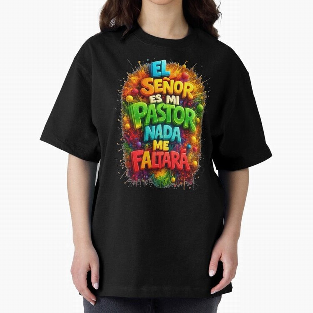 Modern 3D Psalm 23 Spanish Christian Art - El Se?or es mi Pastor Oversized T-Shirt Celebrate Fan Favorites in the FIFA World Cup 2026 Journey through Mbappe and Neymar Highlights, England and Germany Pride, Football Festival Excitement, Trophy