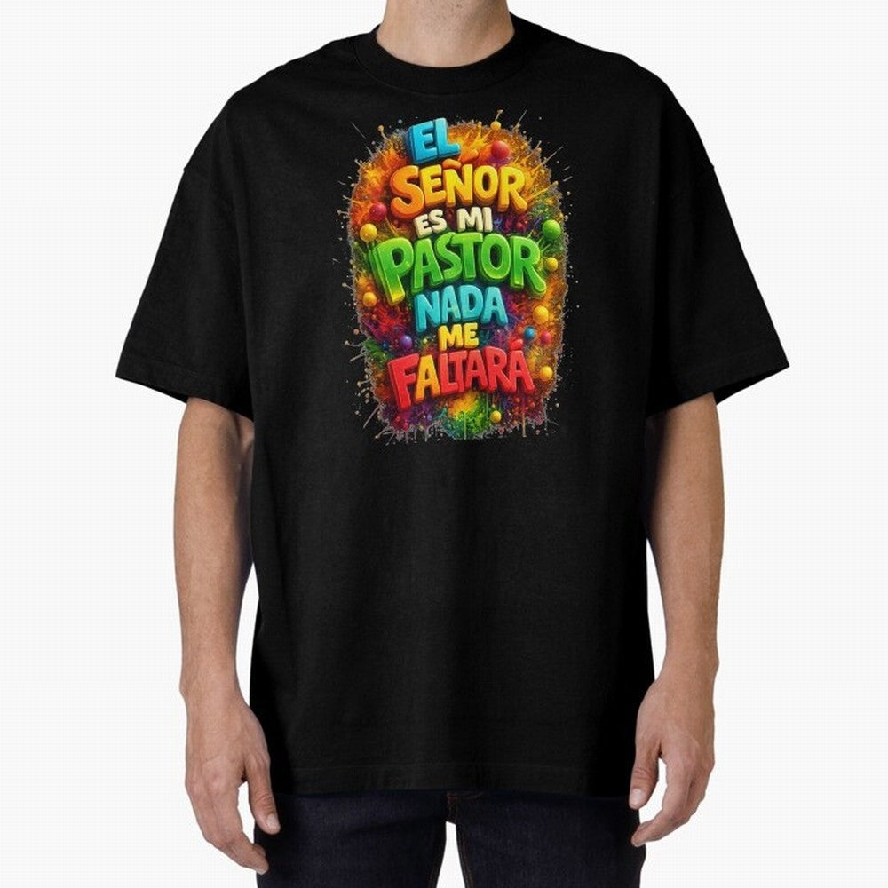 Modern 3D Psalm 23 Spanish Christian Art - El Se?or es mi Pastor Oversized T-Shirt Celebrate Fan Favorites in the FIFA World Cup 2026 Journey through Mbappe and Neymar Highlights, England and Germany Pride, Football Festival Excitement, Trophy