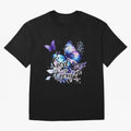God is My Strength - Blue Butterfly Watercolor Art Oversized T-Shirt Stand Out with Spirit from FIFA World Cup 2026 Spirit, Centered on Portugal, Cristiano Ronaldo, Stadium Chants, National Pride, Trophy Dreams and Unforgettable Football Memories;
