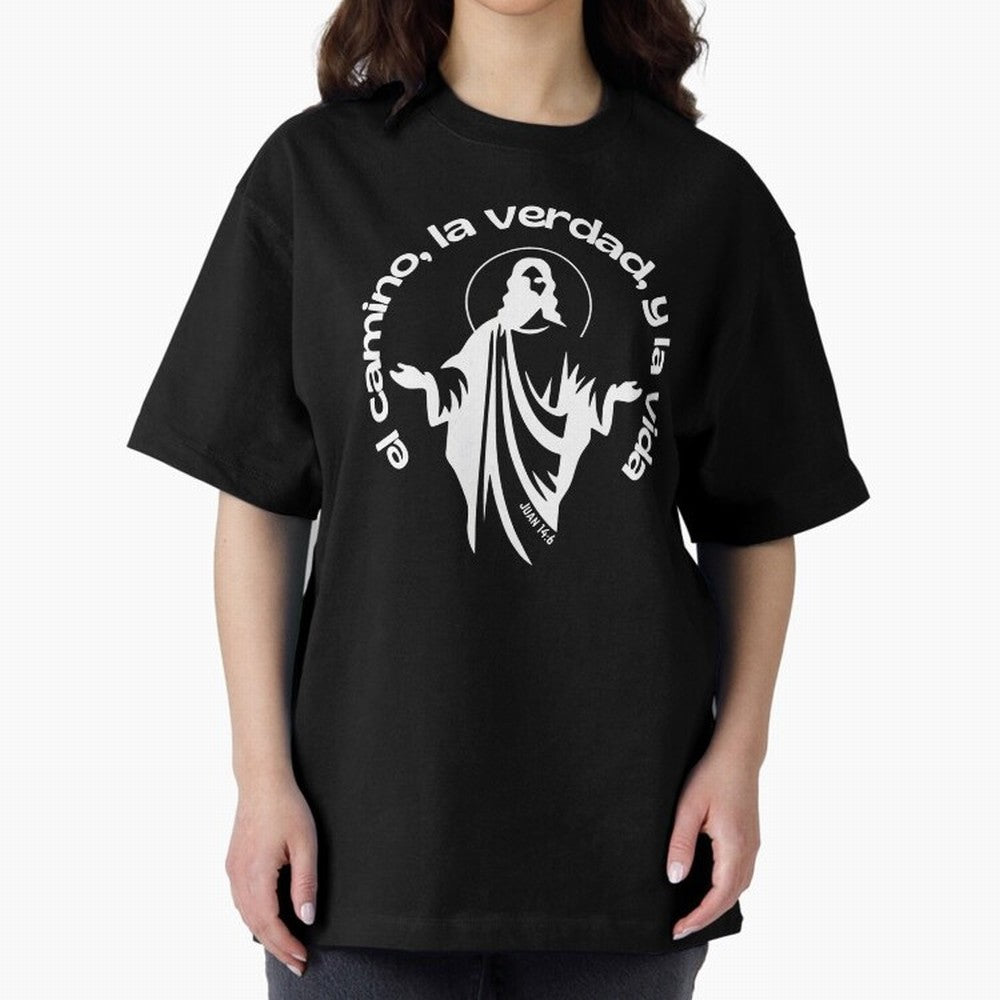 el camino, la verdad, y la vida Oversized T-Shirt Turn Up for FIFA World Cup 2026 Spirit, Centered on Argentina, Cristiano Ronaldo, Vintage Soccer Flavor, Modern Football Stars, National Flags and Final Night Emotion; Created for Match Day Parties,