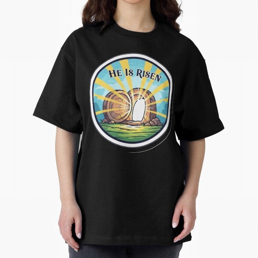 He Is Risen Indeed Easter Faith Sticker Oversized T-Shirt Build Global Football Passion for FIFA World Cup 2026 USA Canada Mexico, Highlighting Neymar, England, France and Netherlands, Fan Favorite Moments, National Team Passion, Big Match Drama