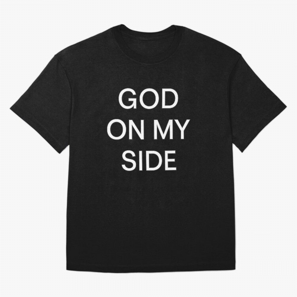 God On My Side - Minimalist Christian Outline Typography Oversized T-Shirt Live the Energy of FIFA World Cup 2026 Group Stage Made for Haaland, Argentina and Brazil Energy, Stadium Memories, Football Loyalty, International Chants and Championship