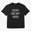 God On My Side - Minimalist Christian Outline Typography Oversized T-Shirt Live the Energy of FIFA World Cup 2026 Group Stage Made for Haaland, Argentina and Brazil Energy, Stadium Memories, Football Loyalty, International Chants and Championship