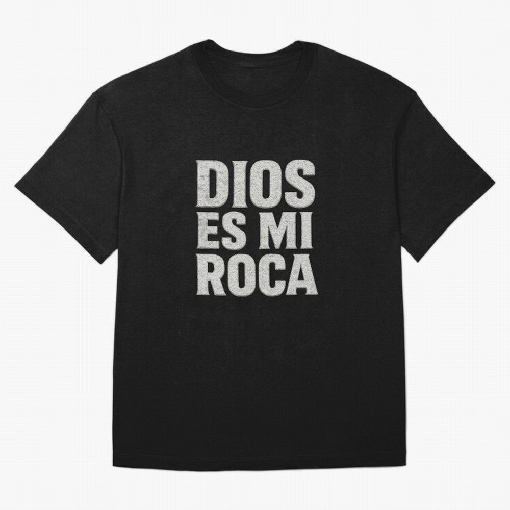 DIOS ES MI ROCA - White Stone Typography - Christian Oversized T-Shirt Showcase FIFA World Cup 2026 Spirit, Built around Argentina and Brazil, Mbappe and Neymar, Championship Spirit, Famous Goals, Roaring Crowds and International Football Unity;