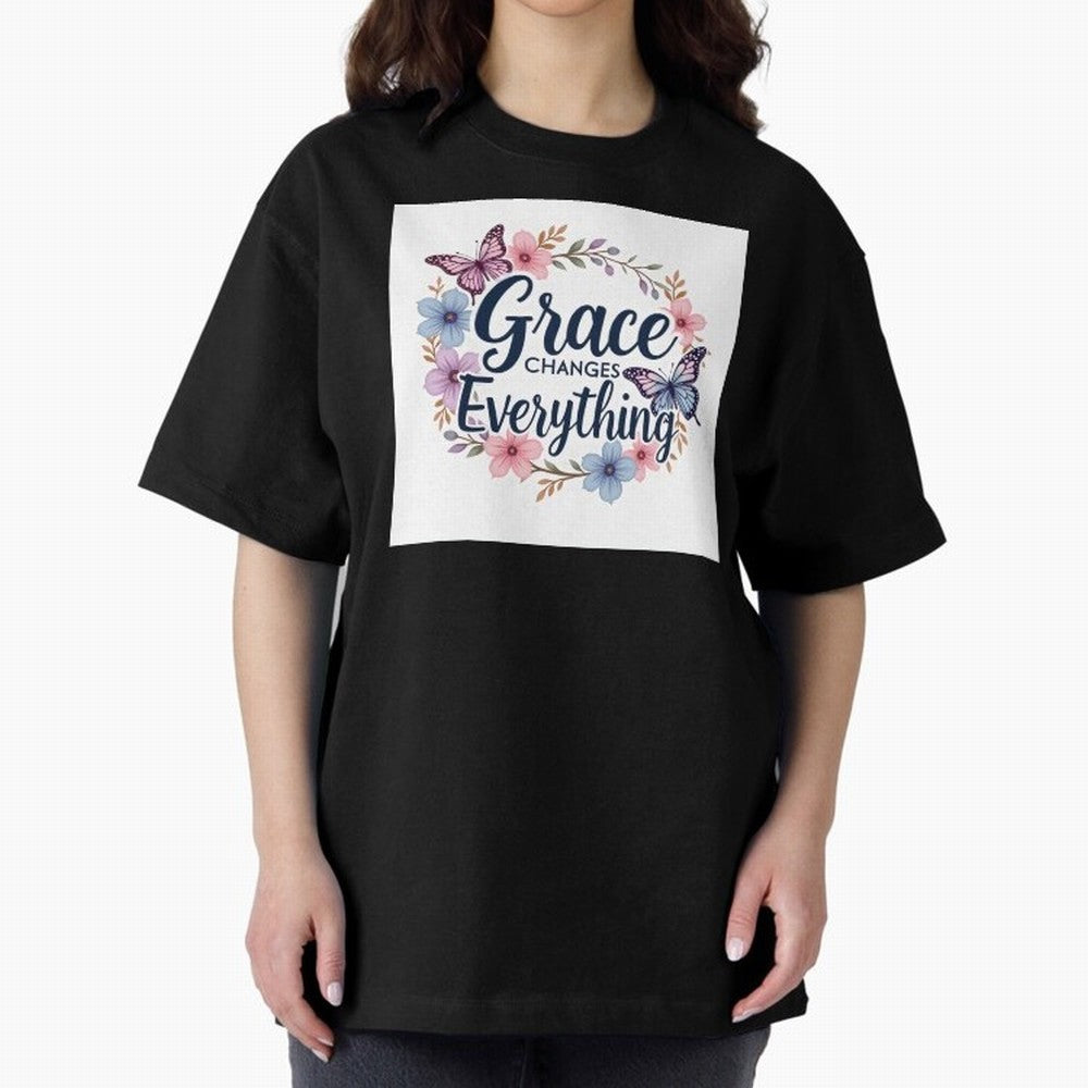 Grace Of God Changes Everything Oversized T-Shirt Capture the FIFA World Cup 2026 USA Canada Mexico Journey through Mbappe Highlights, Portugal, Spain and Germany Pride, Championship Spirit, Famous Goals, Roaring Crowds and International Football