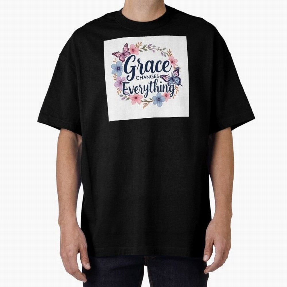 Grace Of God Changes Everything Oversized T-Shirt Capture the FIFA World Cup 2026 USA Canada Mexico Journey through Mbappe Highlights, Portugal, Spain and Germany Pride, Championship Spirit, Famous Goals, Roaring Crowds and International Football
