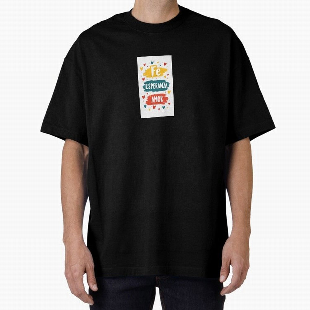 Fe Esperanza Amor Oversized T-Shirt Cheer through Every Moment of FIFA World Cup 2026 Group Stage Spirit, Highlighting Argentina and Brazil, Neymar, Haaland and Cristiano Ronaldo, Stadium Memories, Football Loyalty, International Chants and