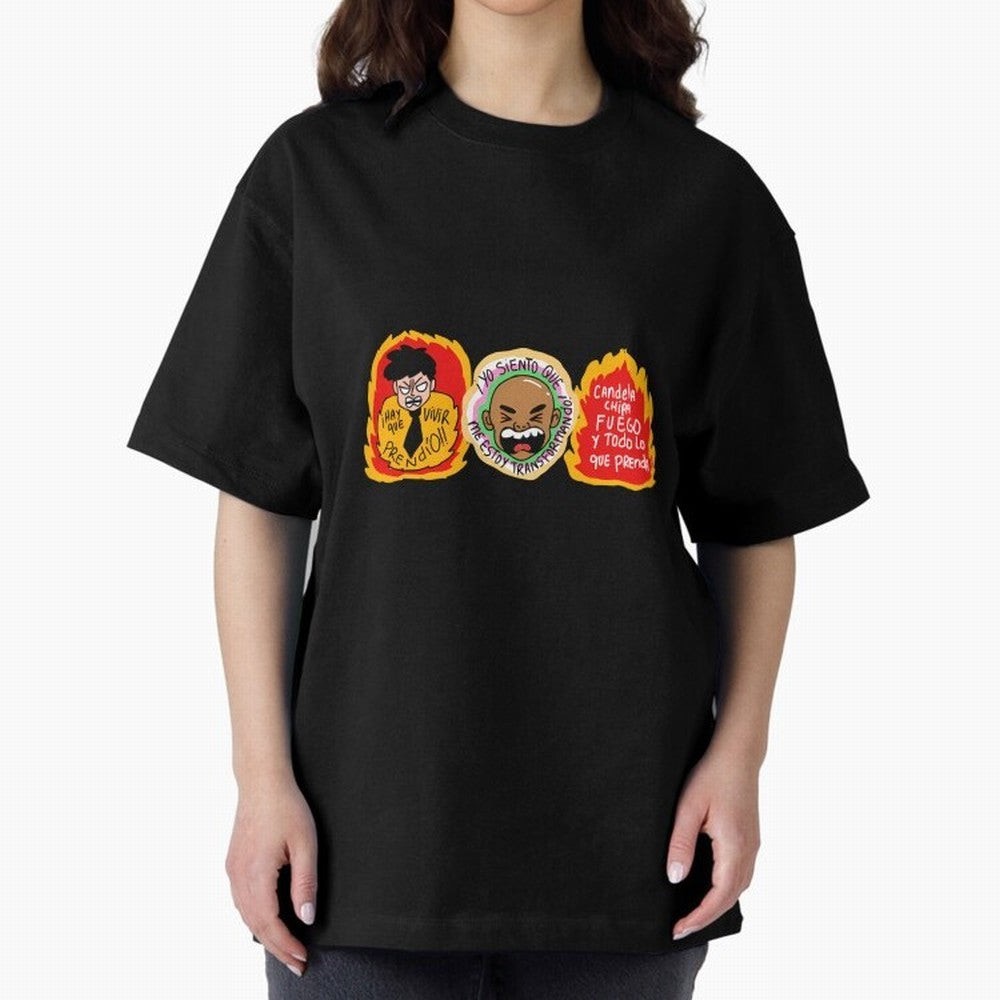 Hay Que Vivir Prendo Yo Siento Que Me Estoy Transformando Candela Chipa Fuego Y Todo Lo Que Prenda Oversized T-Shirt Celebrate Every Goal in Global Football Passion for FIFA World Cup 2026 Group Stage, Inspired by CR7, England, Fan Favorite