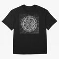 Medalla de San Benito Back Relieve Oversized T-Shirt Keep Football History Alive during the FIFA World Cup 2026 Journey through Messi and Cristiano Ronaldo Highlights, Brazil, Portugal and Argentina Pride, Football Festival Excitement, Trophy