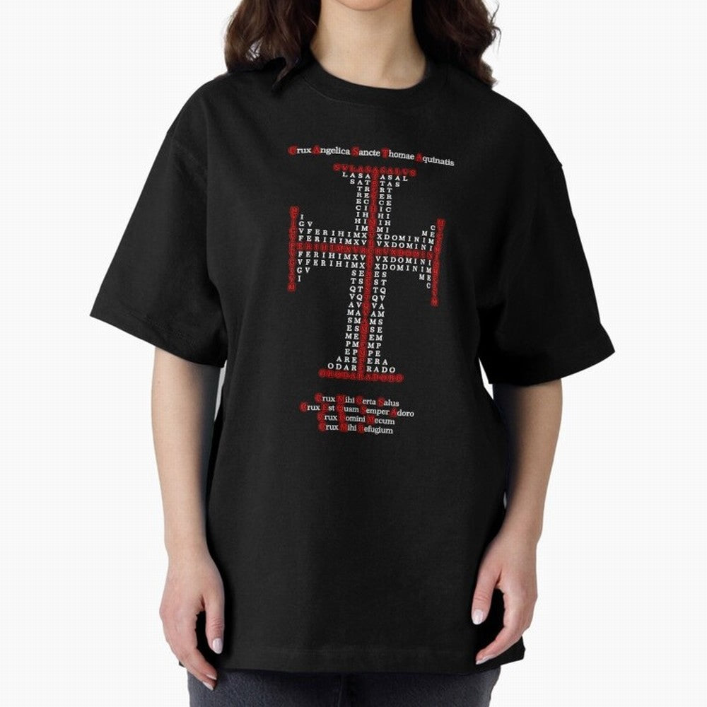 Cruz Ang¨¦lica de Santo Tom¨¢s de Aquino Red n White Oversized T-Shirt Back the Journey through Global Football Passion for FIFA World Cup 2026 Group Stage, Built around Messi, England, France and Netherlands, Global Supporter Spirit, Legendary
